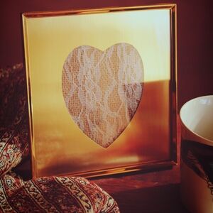 Vintage Heart-Shaped Brass Photo Frame
